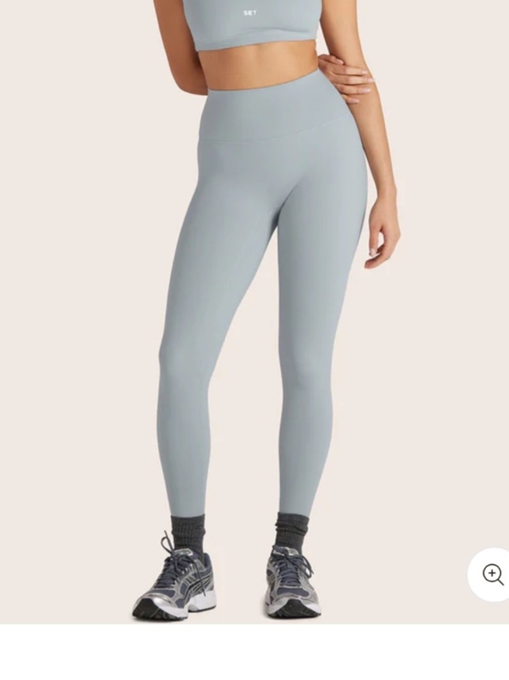 Set Active Sportbody Bloopers Shorts & Leggings Set in Platinum
